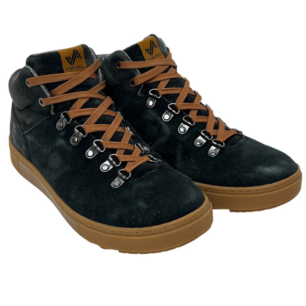 Forsake Lucie Mid Womens 9 Mid Top Black Suede Gum Sole Hiking Shoes Waterproof